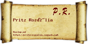 Pritz Rozália névjegykártya